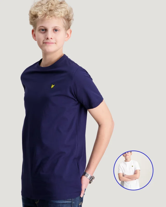 Lyle & Scott 2-Pack Plain T-Shirt Blå T-shirts Kille - Kids Brand Store