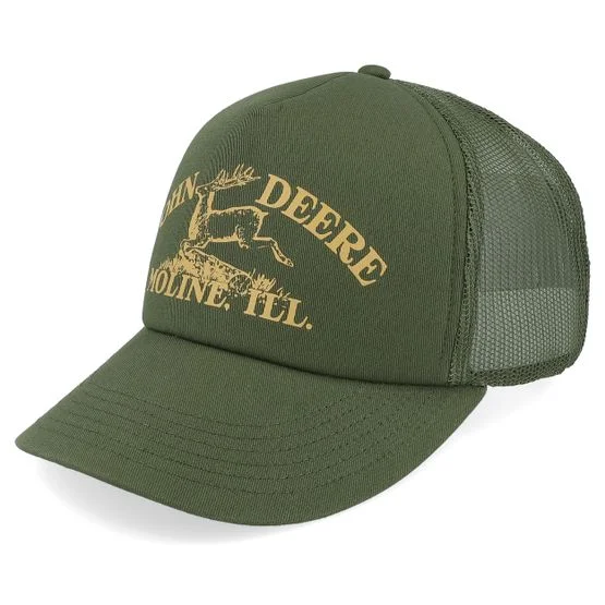 John Deere - Grön trucker Keps - Vintage Print Dark Green Trucker @ Hatstore
