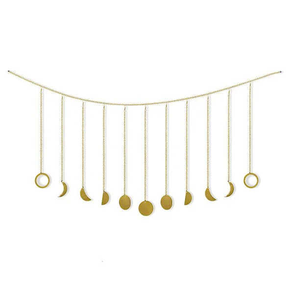 Månefase Veggdekorasjon Måne Garland Dekor Boho Hjemmedekorasjon Måne Hengende Kunst Ornamenter For Soverom Sengegavl Stue Hybel Barnerom Leilighet 