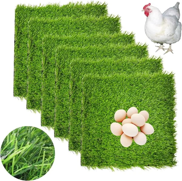 Reden för höns, 6 st Konstgräsmatta Syntetisk Turf Mat Reden Bäddmaterial 30x30 cm