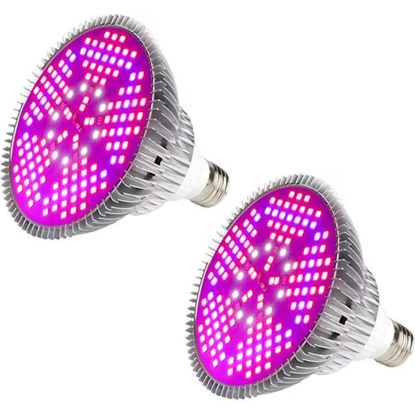 2 kpl 100W LED-kasvivalaisin, sisäkasvien täyden spektrin LED-lamppu vihanneskasvihuoneiden hydroponiikkaan, E26/E27-kantainen kasvivalaisin
