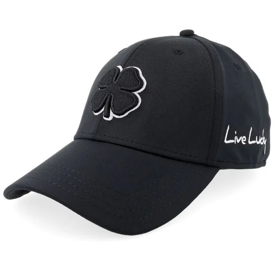 Black Clover - Zwart flexfit Cap - Premium Clover 2 Black/White Stretch Fit @ Hatstore