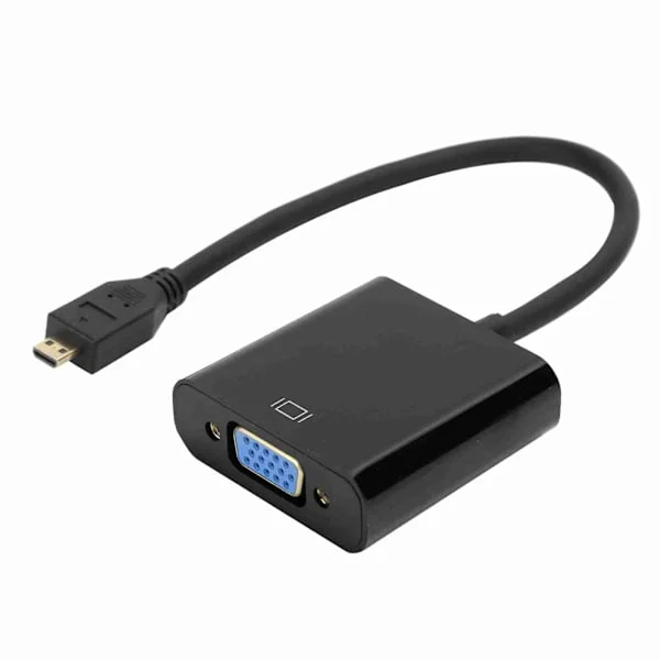 Micro HDMI till VGA Video Konverter Adapter 1080P för Raspberry Pi 4B med Strömförsörjningsfunktion Micro HDMI till VGA
