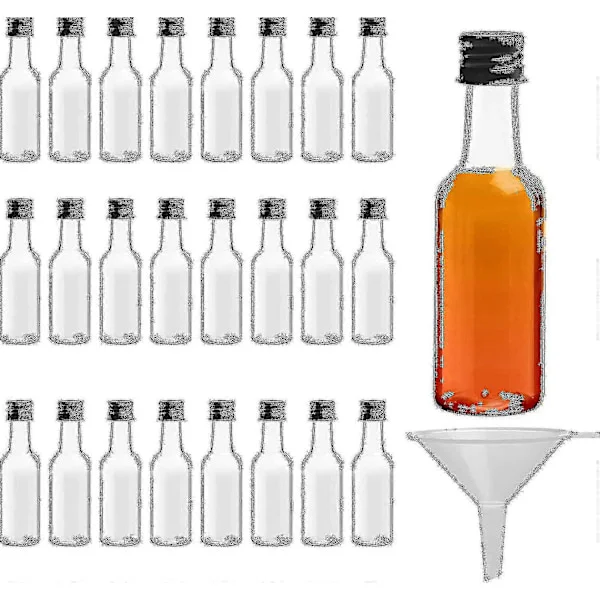【DENGTU】Mini Bottles (24-pack) - Reusable 50 ml Empty Bottles With Screw Caps And Funnel