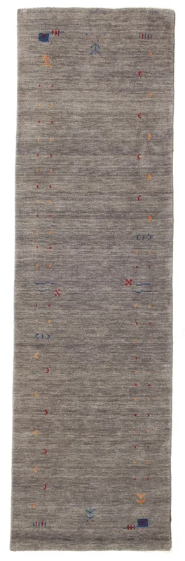Gabbeh Loom Frame 80X300 Pequeño Gris Pasillo Alfombra De Lana