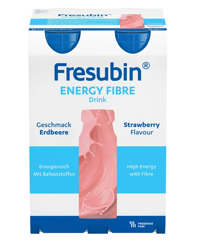Fresubin Energy Fibre Drink næringsdrikk jordbær 4x200 ml