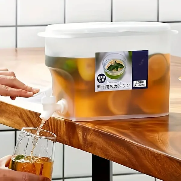 Stor kapacitet kylskåp dryckesdispenser - Plastisk iste och juicekanna med kran - 1-pack