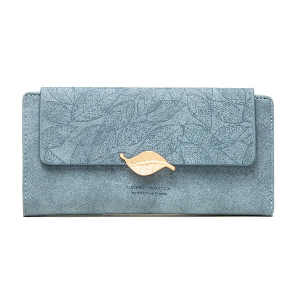 Pung Dame Lang Pung Stor Kapacitet Lynlås Clutch, Blå
