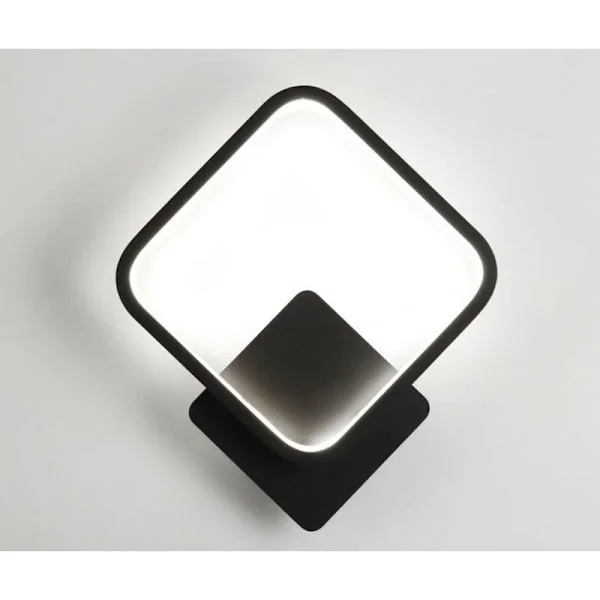 Indoor Wall Lights Living Room LED Square Wall Lamps Modern Interior Lights Wall Lamps Bedroom Corridor Hallway, Black and White Light