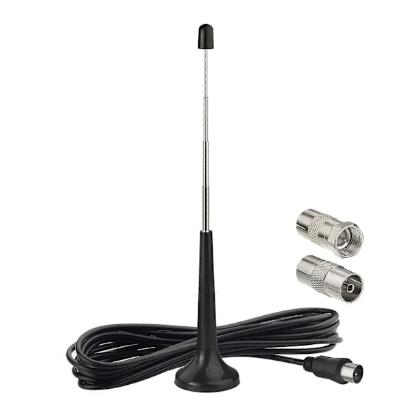 DAB FM Radioantenn Teleskopisk FM-mast FM-antenn med Magnetisk Bas och 3m Förlängningssladd
