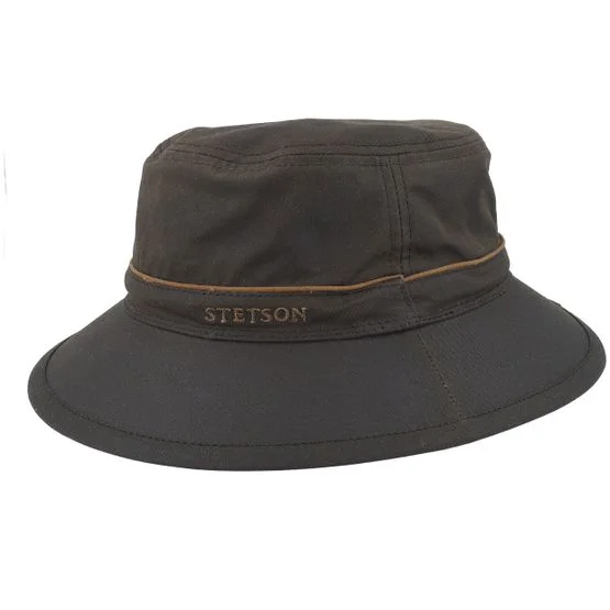 Stetson - Brun bucket Hat - Waxed Cotton Brown Bucket @ Hatstore