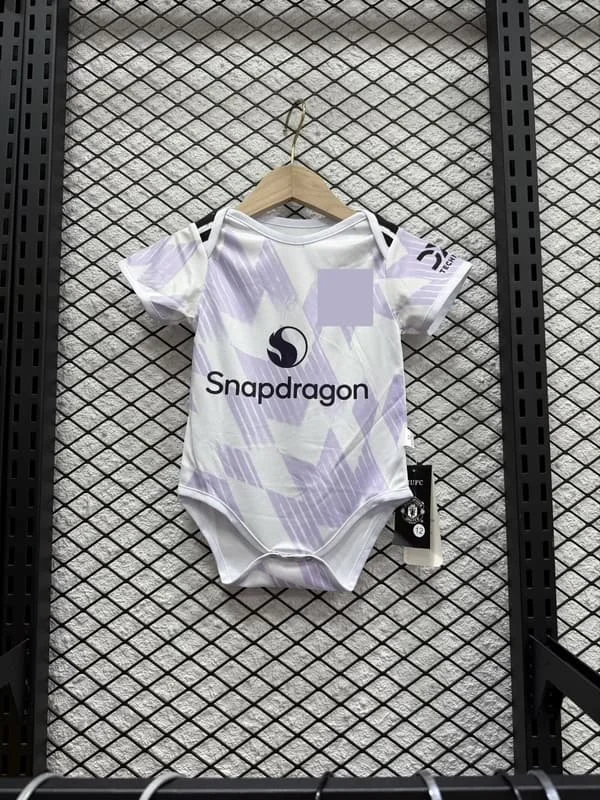 25-26 Manchester United Bortaställ Kortärmad Baby Fotbollsbody Overall