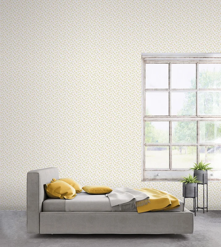Galerie Wallcoverings Tapet, Miniatyrer II G68725 Mini Magnolia, L, Gul/vit/grå, Färg & tapeter