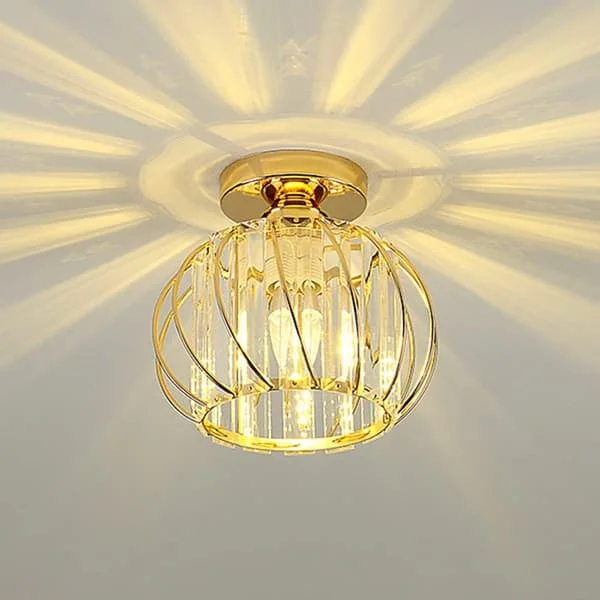 Modern Crystal Ceiling Light, E27 LED Ceiling Lamp, Mini Crystal Ceiling Lamp for Kitchen Camping Room Entrance Hall Bedroom (A) [Energy Class A+++]