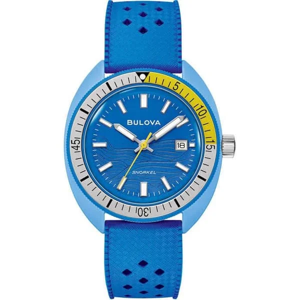 Klocka - Biokeramik, Blå Gummi - Bulova - 98B445