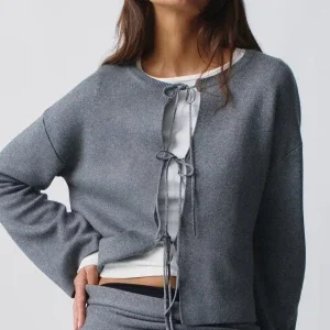 Knitted tie cardigan