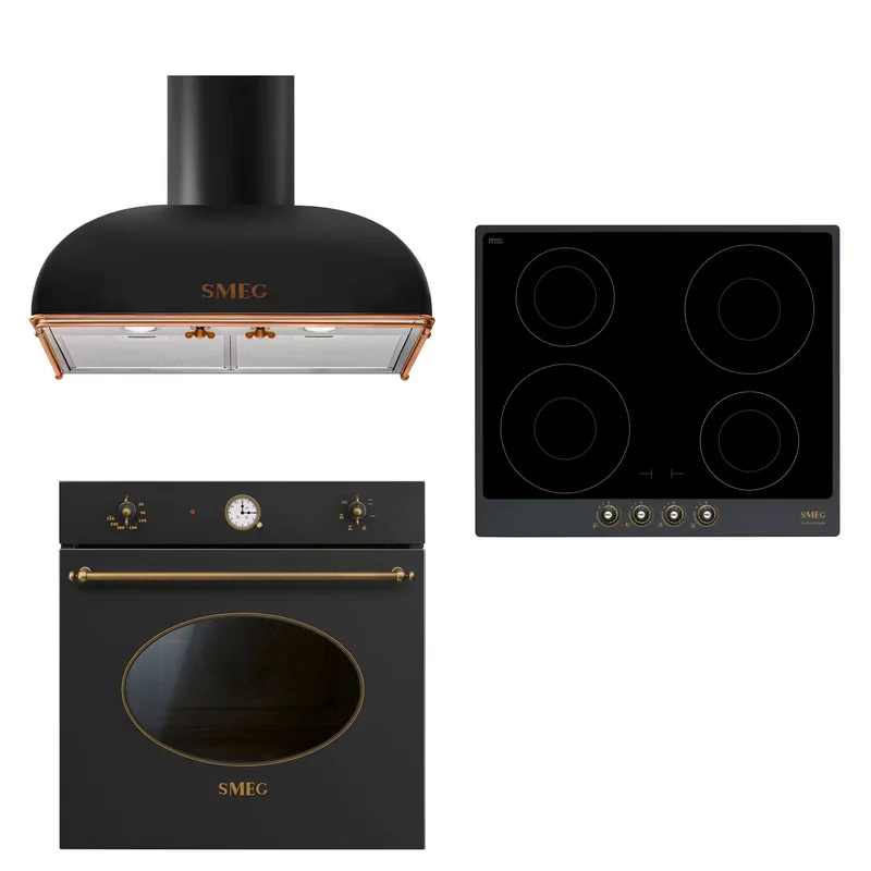 Smeg Colonial erillisuuni + induktiotaso + liesituuletin, antracit