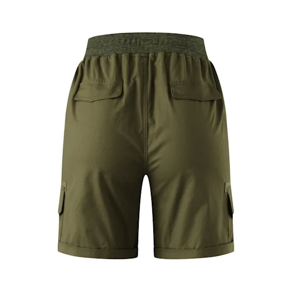 Dam Cargo Shorts Sommar Lös Vandring Bermuda Shorts Med Fickor Dam Shorts Casual Mid Lår White