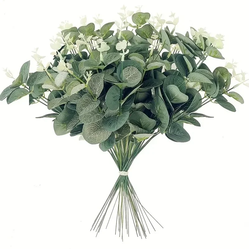AliExpress - 5/10/20 Stücke Eukalyptusblatt Stiele Grüne Künstliche Pflanzen Für Wohnzimmer Dekoration Braut Hochzeit Vasen Blumen Bouquet Dekor