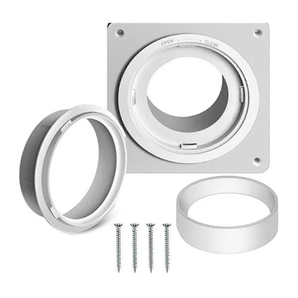Torktumlare Ventilationsväggplatta med Slang (4 Tum 8 Fot), Twist Lock Torktumlare Ventilationsanslutningskit, 4 Tum Torktumlare Kanalanslutningsfläns