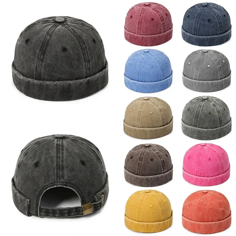 AliExpress - Casquette Docker en Denim sans bords, chapeau solide, couleur unie, casquette de marin, bonnet seau pour hommes et femmes, chapeau de 