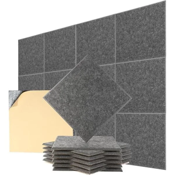 12 Acoustic Panels – Self-adhesive Sound Absorbing Panels 30×30cm, High Density Effective Sound Insulation