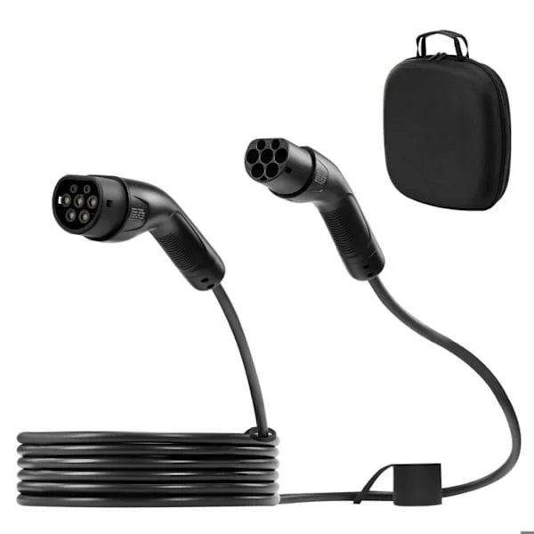 Laddkabel för Elbil Typ 2-Duoku-16 A-7 m-11 kW-Trefas AC 480 V-50 Hz-IP65-Levereras med en Bärväska