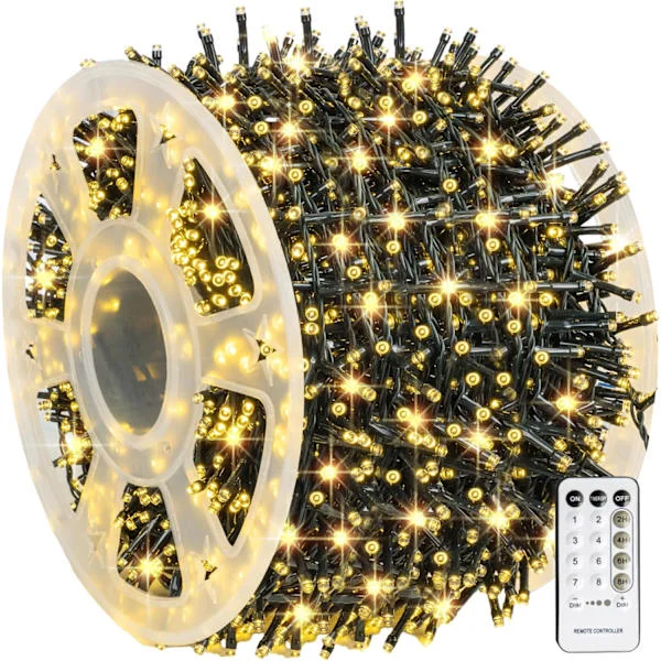 Udendørs lyskæde, 1000 LED 100 meter, Plug-in model Varm Hvid[mo]
