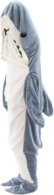 Hajformet fleece-hoodie Haj-fleece Superblød hyggelig flannel-hoodie Haj-sovepose Haj Onesie fleece Hajhale Bærbar fleece-fleece Sha