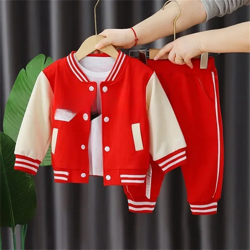 AliExpress - Baby Baseball Kleidung Anzug Jungen Mädchen Casual Sports Sets 3 Stück Mantel Hose dreiteilige Frühling Herbst dünne Baby Trainings anzug