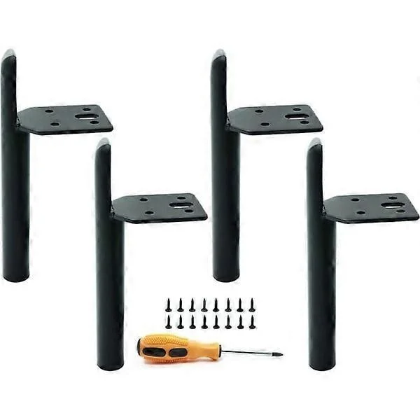 4 stk 15 cm møbelben Svarte metallbordben DIY møbelben med skruer til sofa salongbord nattbord andre møbler