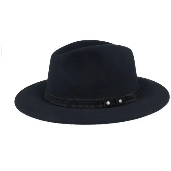 MJM Hats - Sort fedora Hat - Pati Wool W.p/Crushable Black Fedora @ Hatstore
