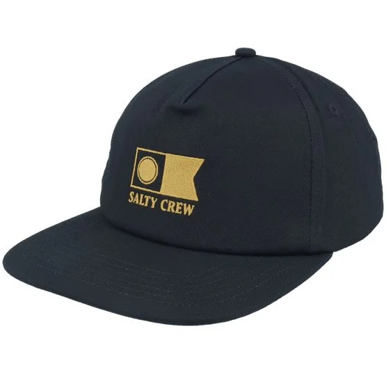 Salty Crew - Sort snapback Kasket - Flagship Black Snapback @ Hatstore