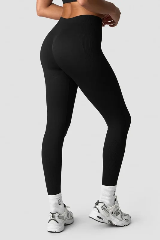 ICANIWILL - Sculpt Seamless Invisible Scrunch Tights W Black - Treningstights - Dame - ICIW