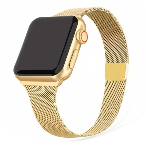 Slim Kompatibelt med Apple Watch Milanese Mesh Armband 38/40/41 Guld - Perfekt guld