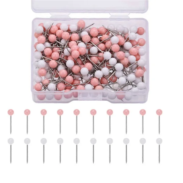 200/700 stk. synål quiltningsnål positioneringsnål til stof syning håndværk syerske smykker fotovæg dekoration blandet pink og hvid