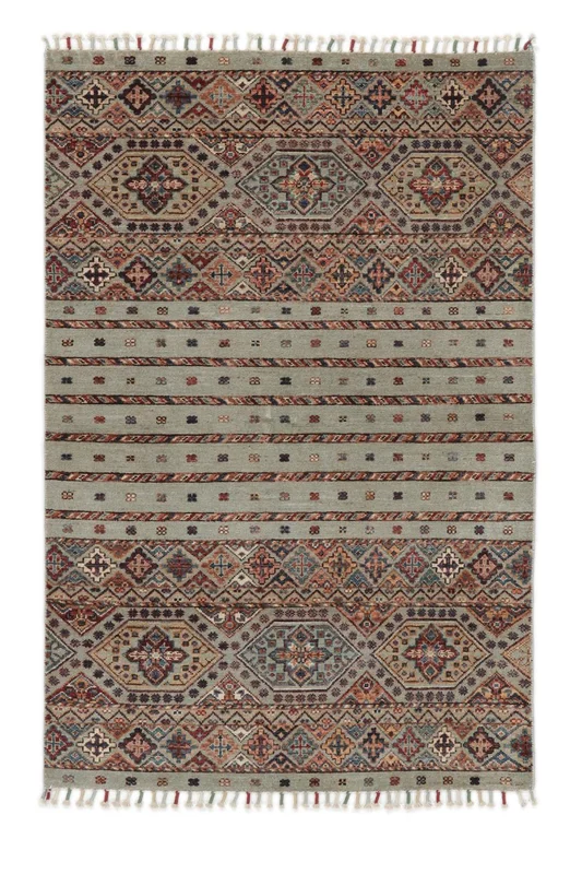 Shabargan Rug Hand Knotted 99X151 Brown/Dark Yellow