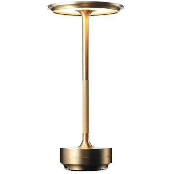 Sladdlös Bordslampa Dimbar Vattentät Metall USB Uppladdningsbar Bordslampa (,guld) [ege] -q
