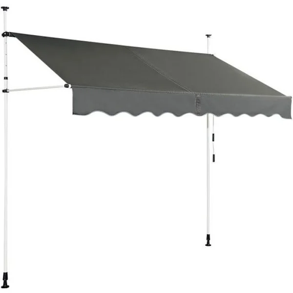 COSTWAY Verkkokauppa Banne Manuel Rétractable ilman Porauksia 250x125CM-Kulma, Säädettävä Korkeus-Metallia ja Kangasta-Ikkuna, Parveke, Puutarha-Harm