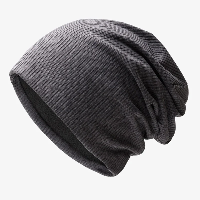 Grå beanie / tynn vinterlue / lue under hjelm / unisexlue med fleece