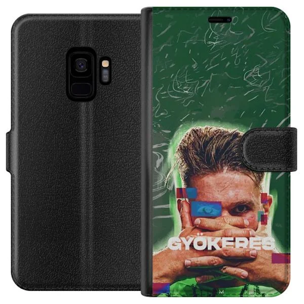 Kompatibelt Plånboksfodral till Samsung Galaxy S9 Kraftfull sportdesign med Viktor Gyökeres i grön grafik och kontraster