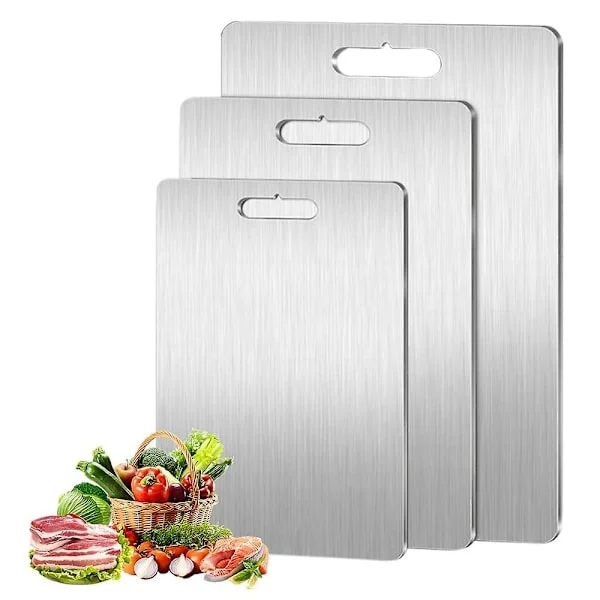 New Stainless Steel Cutting Board - Kitchen Chopping Boards, 304 Food Grade Stainless Steel, 39*28cm _ NN
