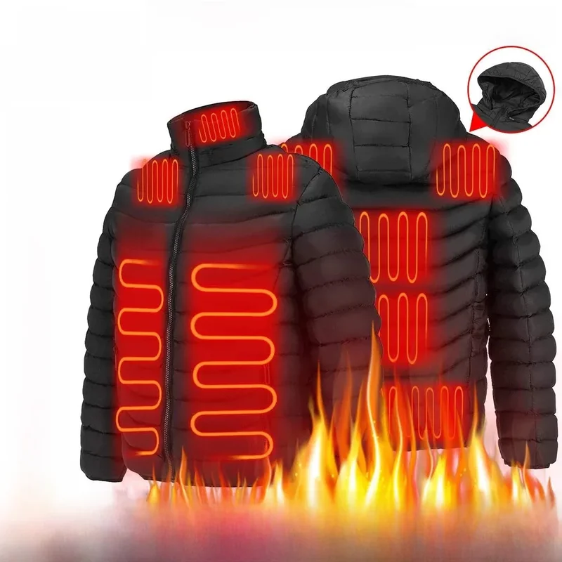 AliExpress - Veste chauffante en graphène pour hommes et femmes, manteau de camping en plein air, veste chauffante USB, 11 zones de chauffage 