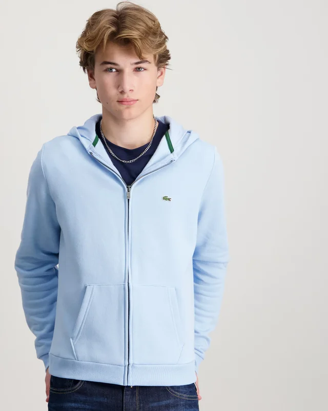 Lacoste LCB CORE FLEECE FULL ZIP HOODI Blå Hettegensere/Hoodies Gutt - Kids Brand Store