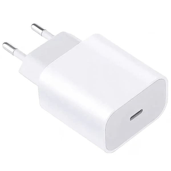 Lader for iPhone - Strømadapter - 20W USB-C - Hurtiglader Hvit