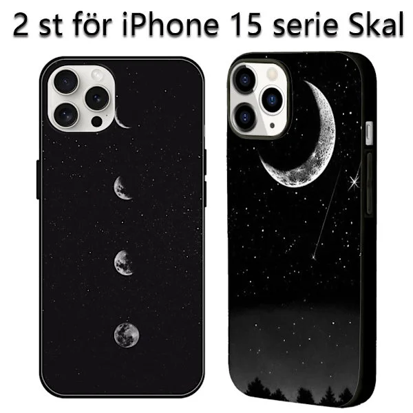 2 stk. Måne iPhone 15 Beskyttelsescover, Smukt 15 plus cover til iPhone 15 Plus Pro Max