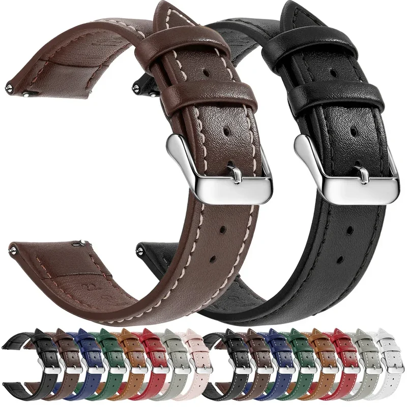 AliExpress - Topnerf lederen horlogeband, Quick Release 18 mm/20 mm/22 mm horlogebanden, past op Samsung Galaxy Watch, Garmin Huawei Watch