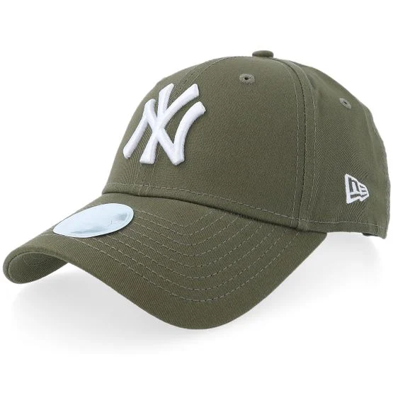 New Era - New York Yankees Womens League Essential 9FORTY Olive/White Adjustable Adjustable Green Cap - MLB @ Hatstore