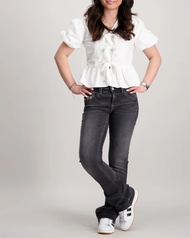 Gina Tricot Young Chunky basic flare jeans Grå Jeans Tjej - Kids Brand Store