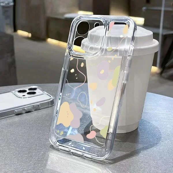 Transparent White Love Love Skal kompatibelt med Samsung Galaxy S25 S24 Ultra S23 FE S22 Plus S21 A56 A52 A53 A34 A54 A35 A55 A16 Mjukt Skal